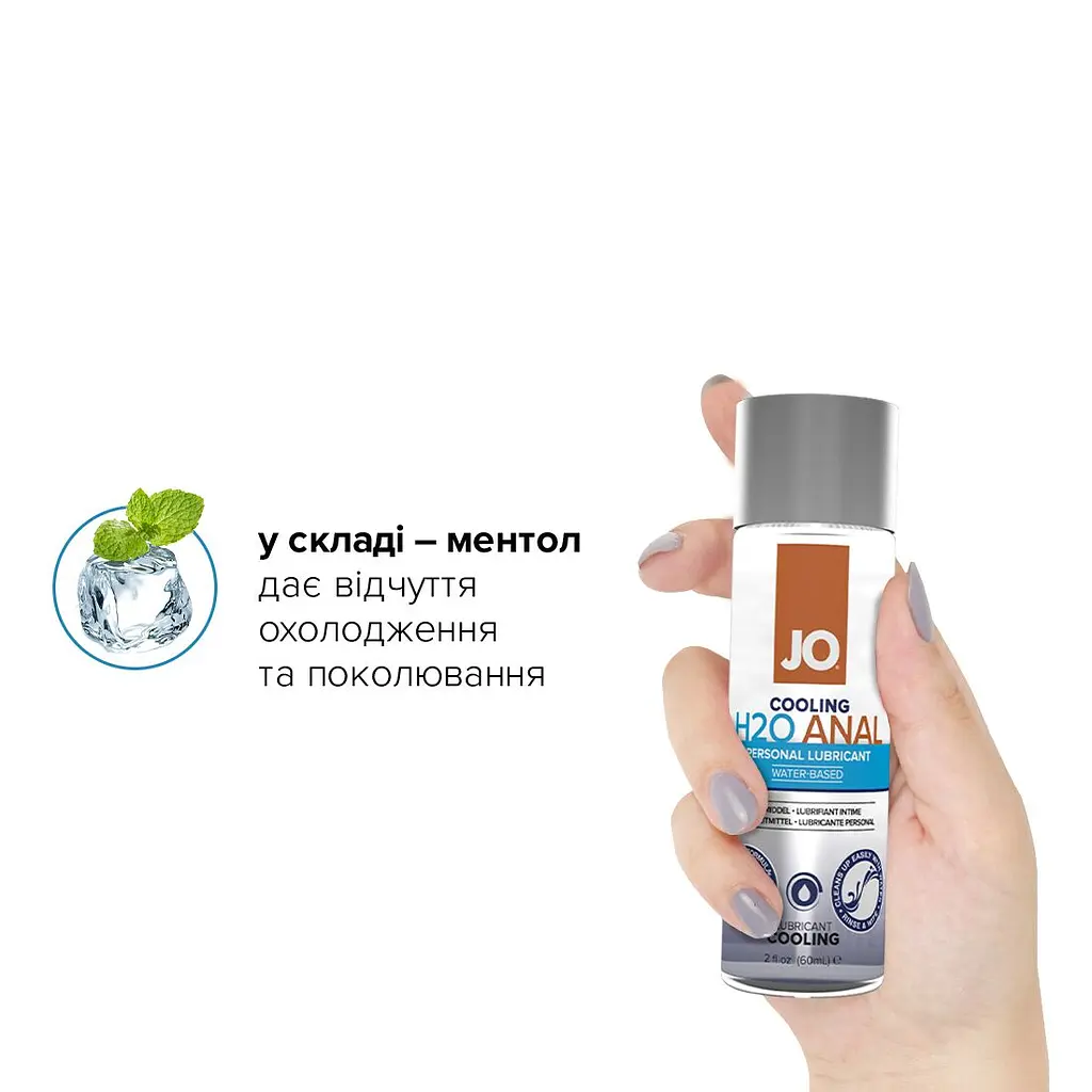 Анальна змазка JO ANAL H2O — COOLING (60 мл) охолоджувальна, на водній основі - фото 4