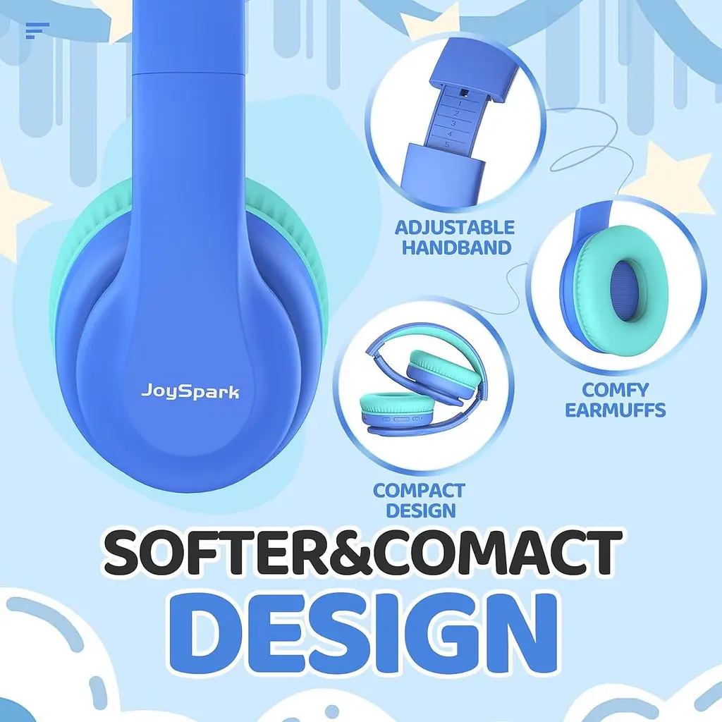 Бездротові дитячі Bluetooth навушники JoySpark з мікрофоном, до 60 год - фото 4
