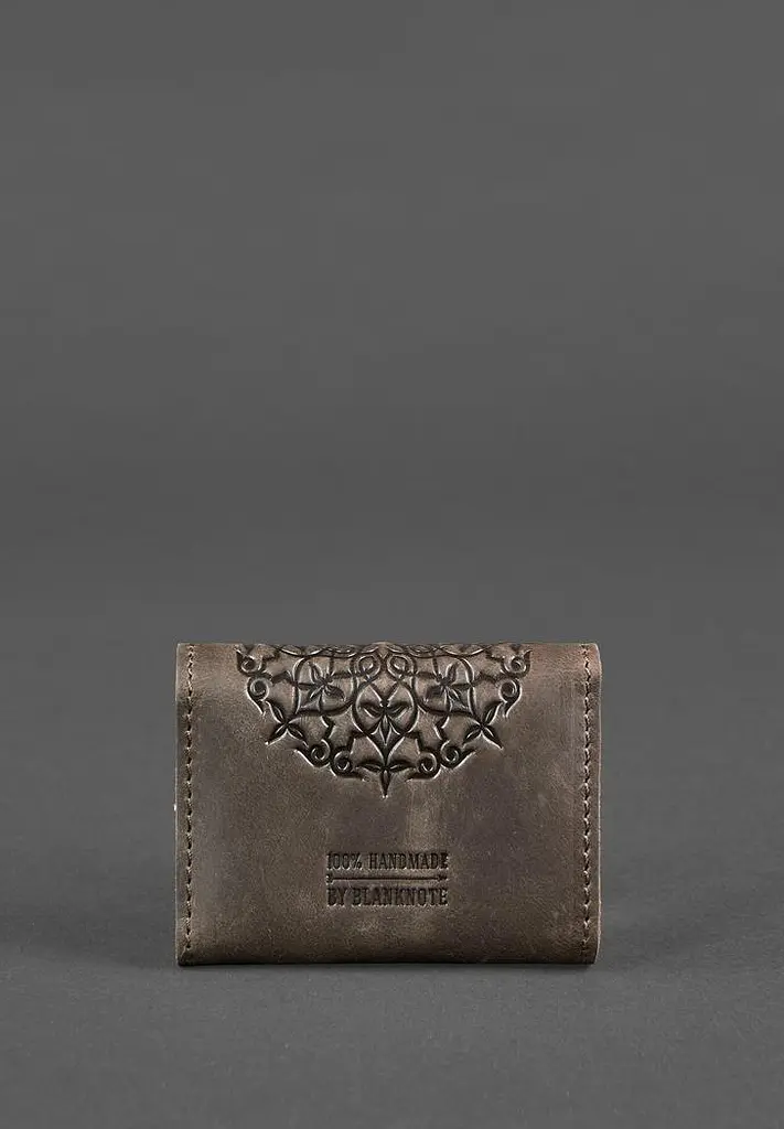 Шкіряний кард-кейс 3.0 темно-коричневий з мандалою - фото 5