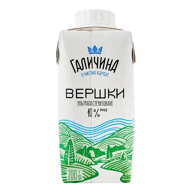Сливки Галичина 10% ультрапастеризованные 200 г - фото 2