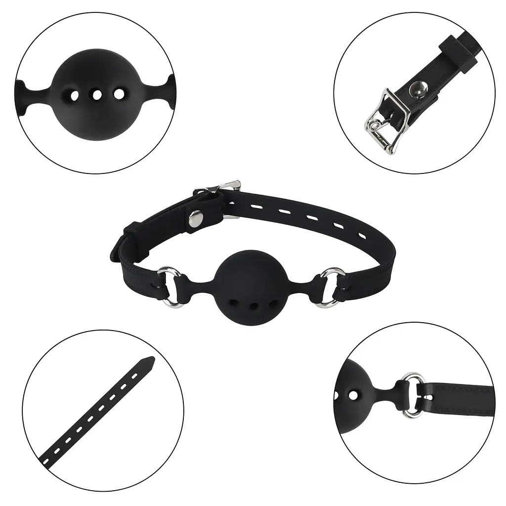 Кляп - Erospace Wild Play Mouth Gag With Silicone Ball C14 - фото 5