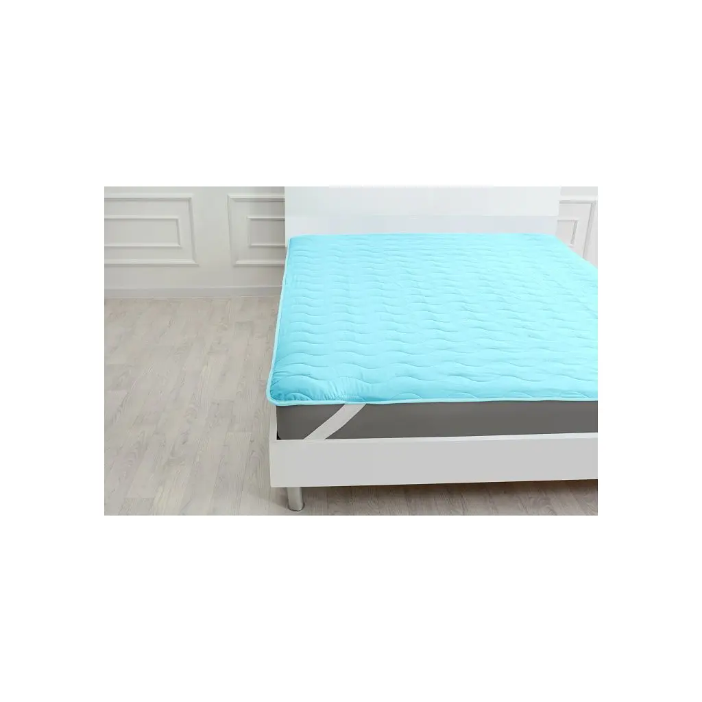 Наматрацник MirSon Eco Light №1713 EcoSilk Air-line на резинці по кутках Blue 150x200 см (2200002888509)