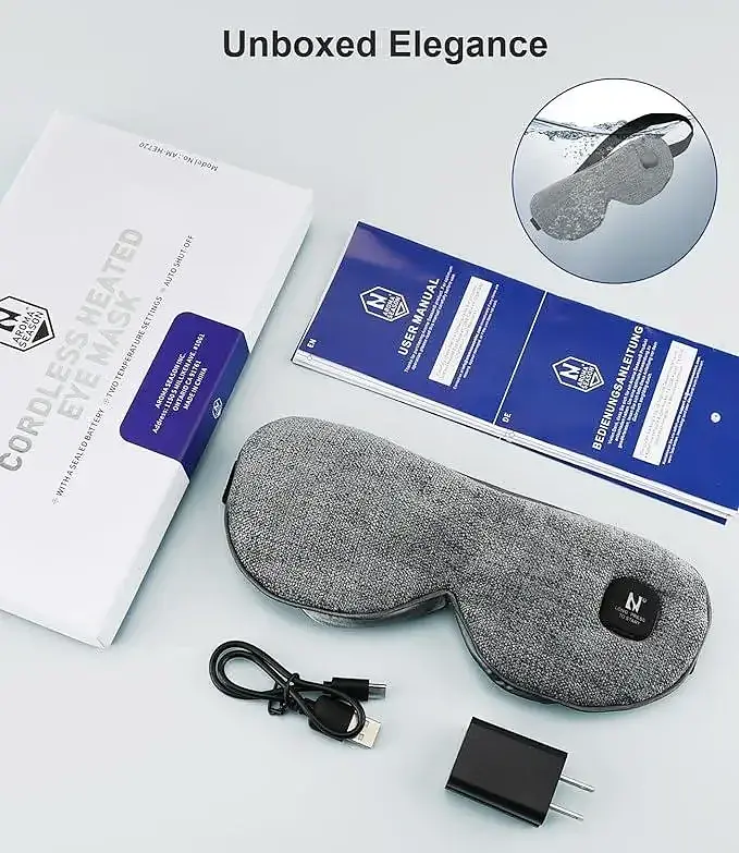 Беспроводная маска для глаз Cordless Heated Eye Mask AM-HE720 с подогревом для теплотерапии - фото 2