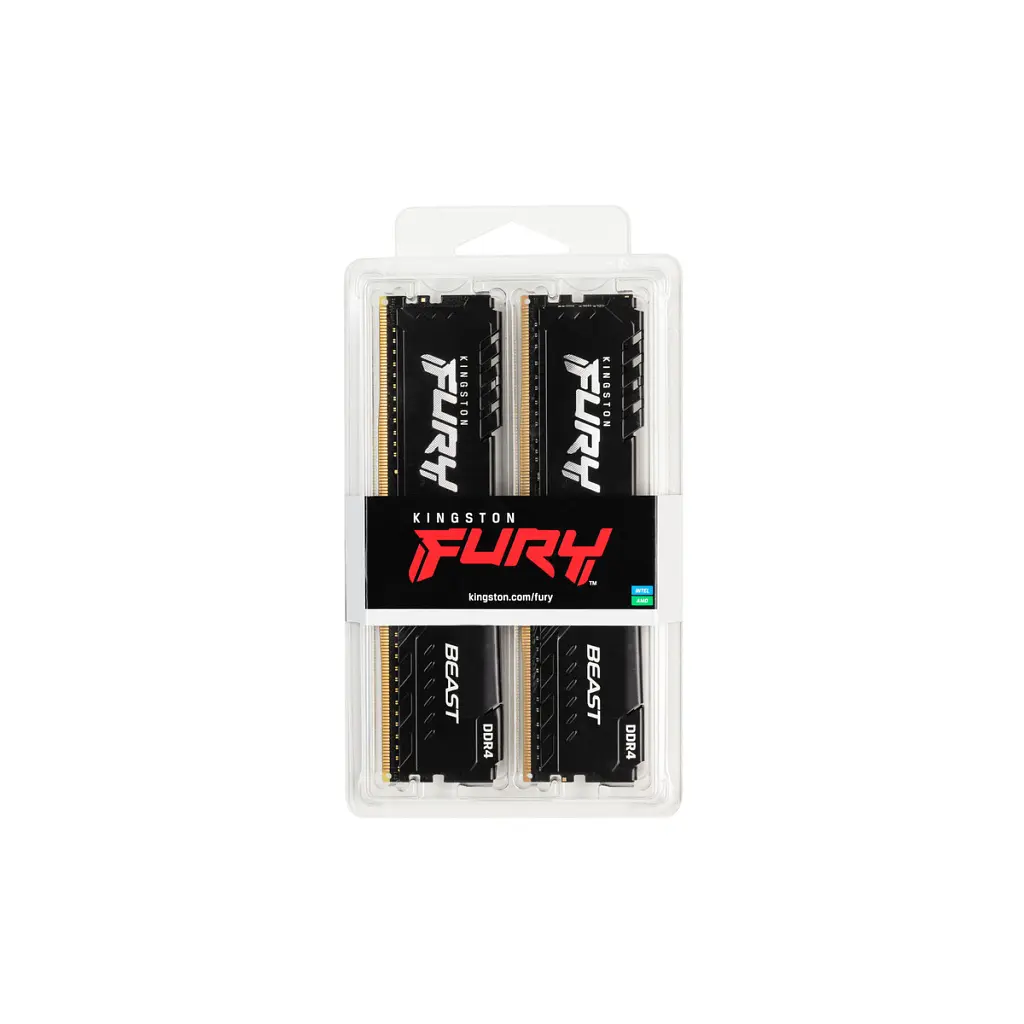 Модуль пам'яті для комп'ютера DDR4 16GB (2x8GB) 3600 MHz Fury Beast Black Kingston Fury (ex.HyperX) (KF436C17BBK2/16) - фото 5