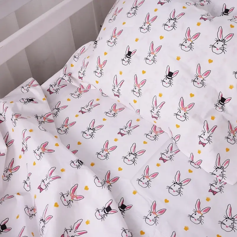 Комплект постельного белья MirSon Бязь Kids Time 17-0529 Bunnies 160x220 см белый (2200008612634) - фото 4