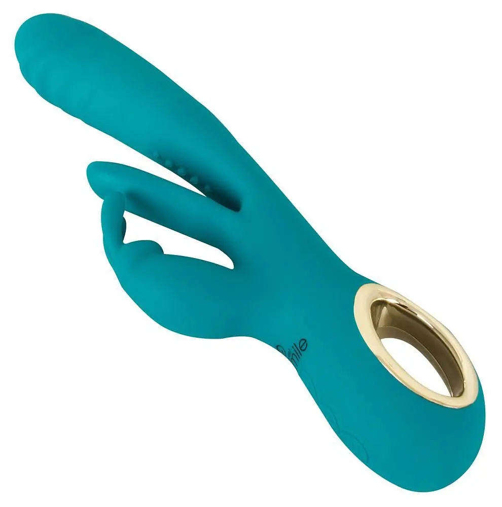 Вібратор-кролик Sweet Smile Rabbit Vibrator, 25 см (бірюзовий) - фото 5