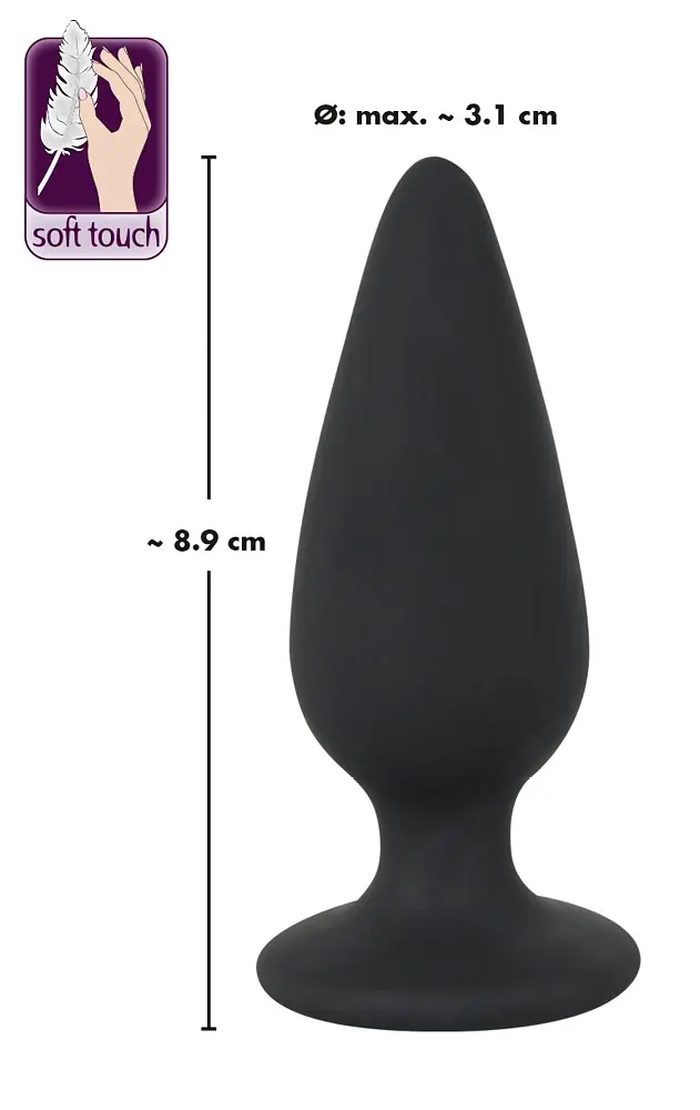 Анальна пробка Black Velvets Heavy Plug Medium чорна - фото 4