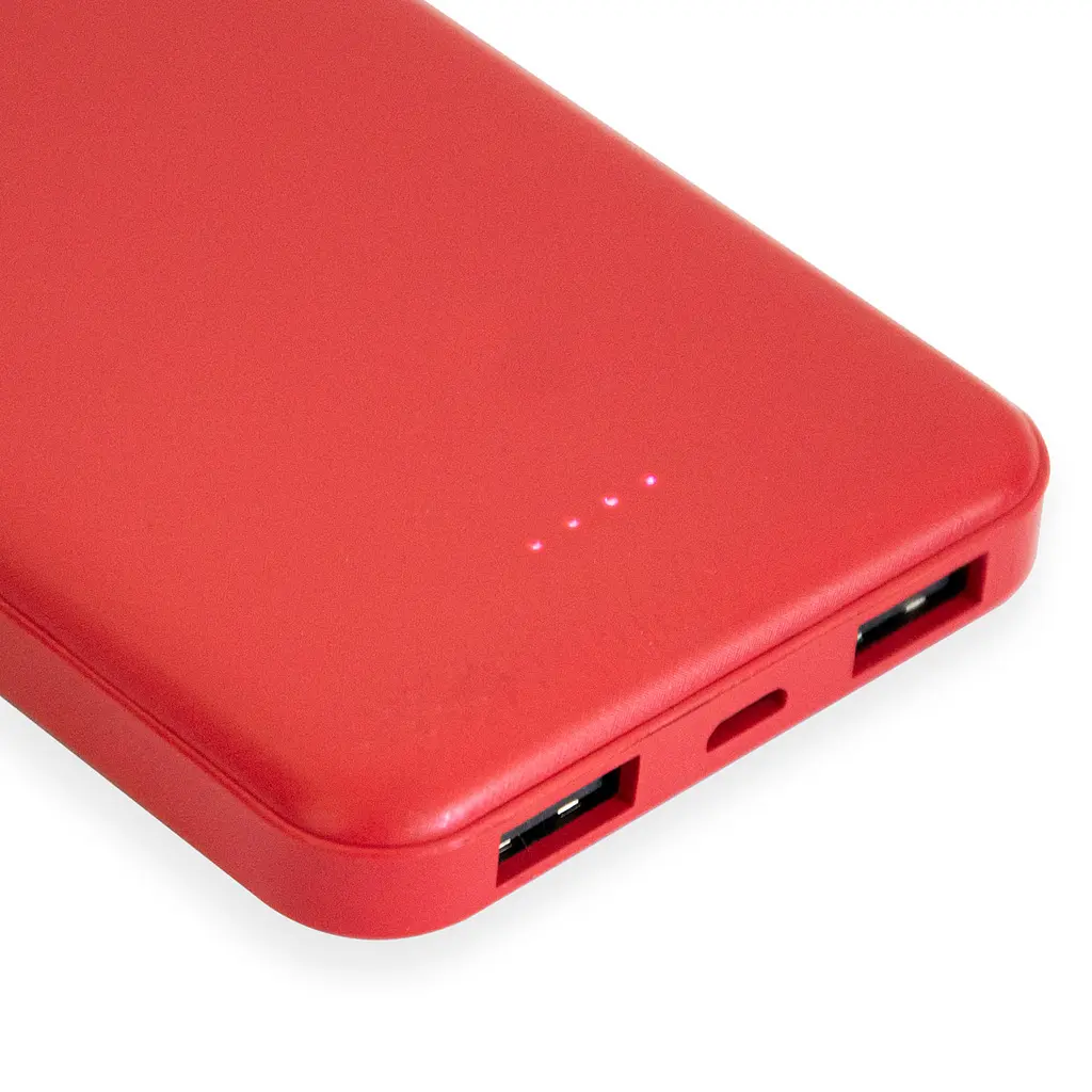 Повербанк переносна зарядка 10000mAh червоний пауербанк для телефону 2хUSB powerbank Dexim DCA0013-R - фото 4
