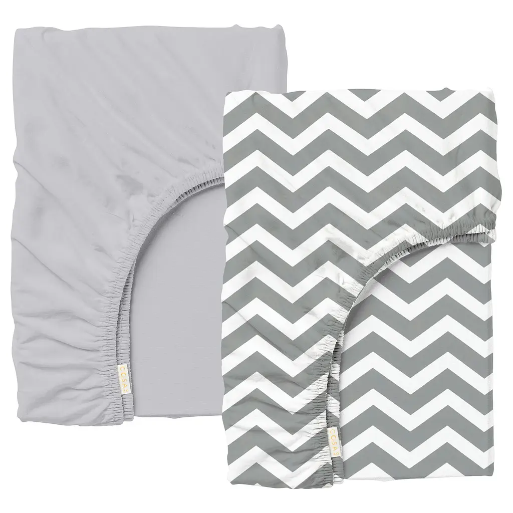 Набір простирадло на резинці 90х200 GREY / ZIGZAG COSAS (4822052058466)