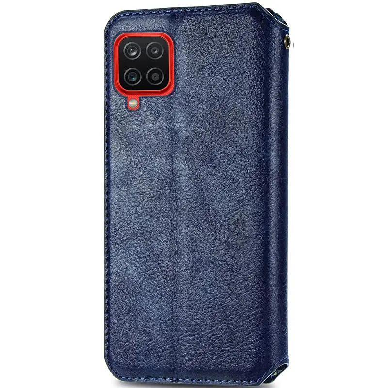 Кожаный чехол-книжка GETMAN Cubic (PU) для Samsung Galaxy A12 / M12 Синий - фото 2
