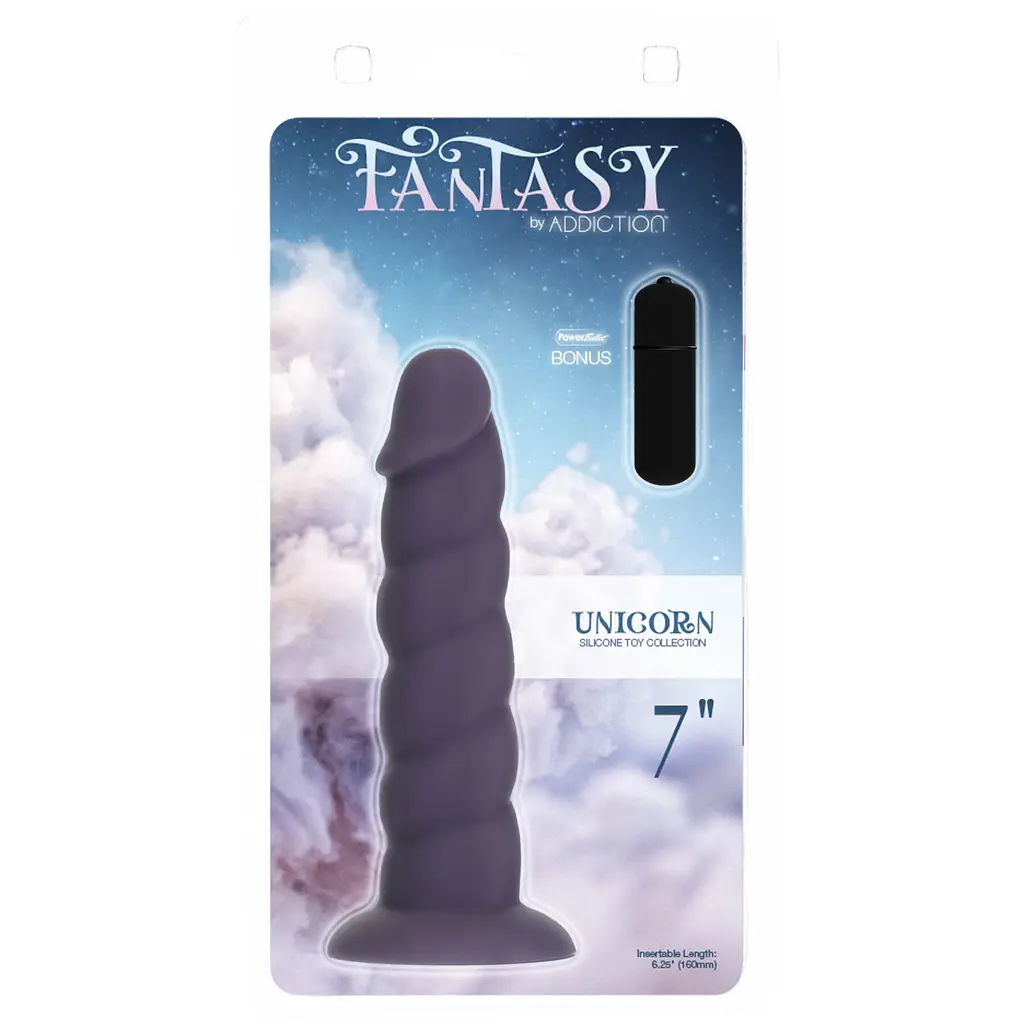Фалоімітатор Addiction Fantasy Unicorn Dildo 7”, 17.8 см + віброкуля в подарунок - фото 4