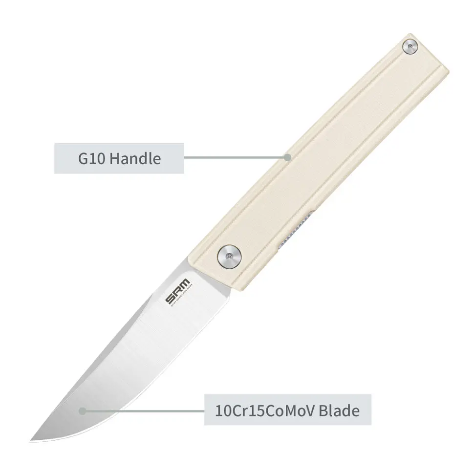 Ніж складаний туристичний SRM Gent 401LC-GT (8.3 см) 10Cr / G10 білий - фото 15
