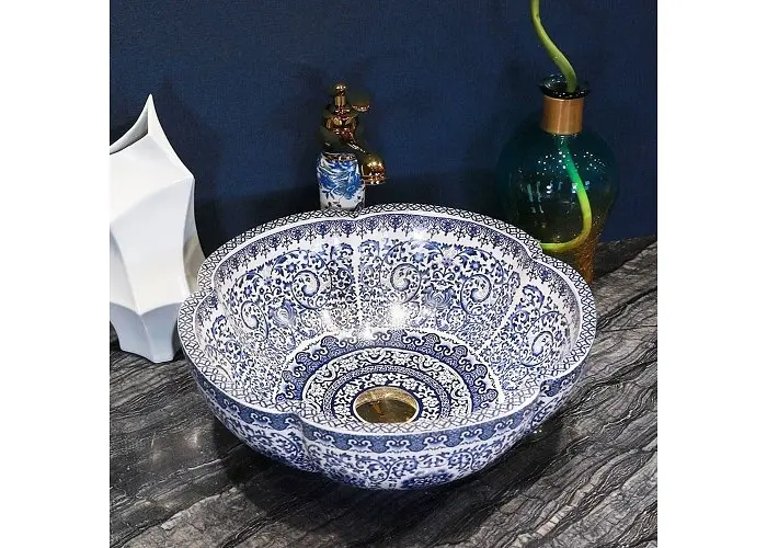 Умивальник Rea Vivien 42,5x42,5 blue (REA-U5666), Глянцева - фото 3