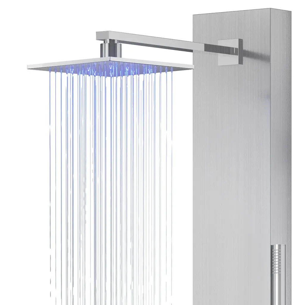 Душова панель Corsan Neo inox LED S060MSLLED, Нержавіюча сталь - фото 3