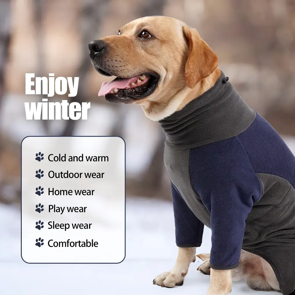 Флісовий комбінезон для собак Wan Talk Dog Clothes Cold Proof, Bluish Grey, S - фото 3