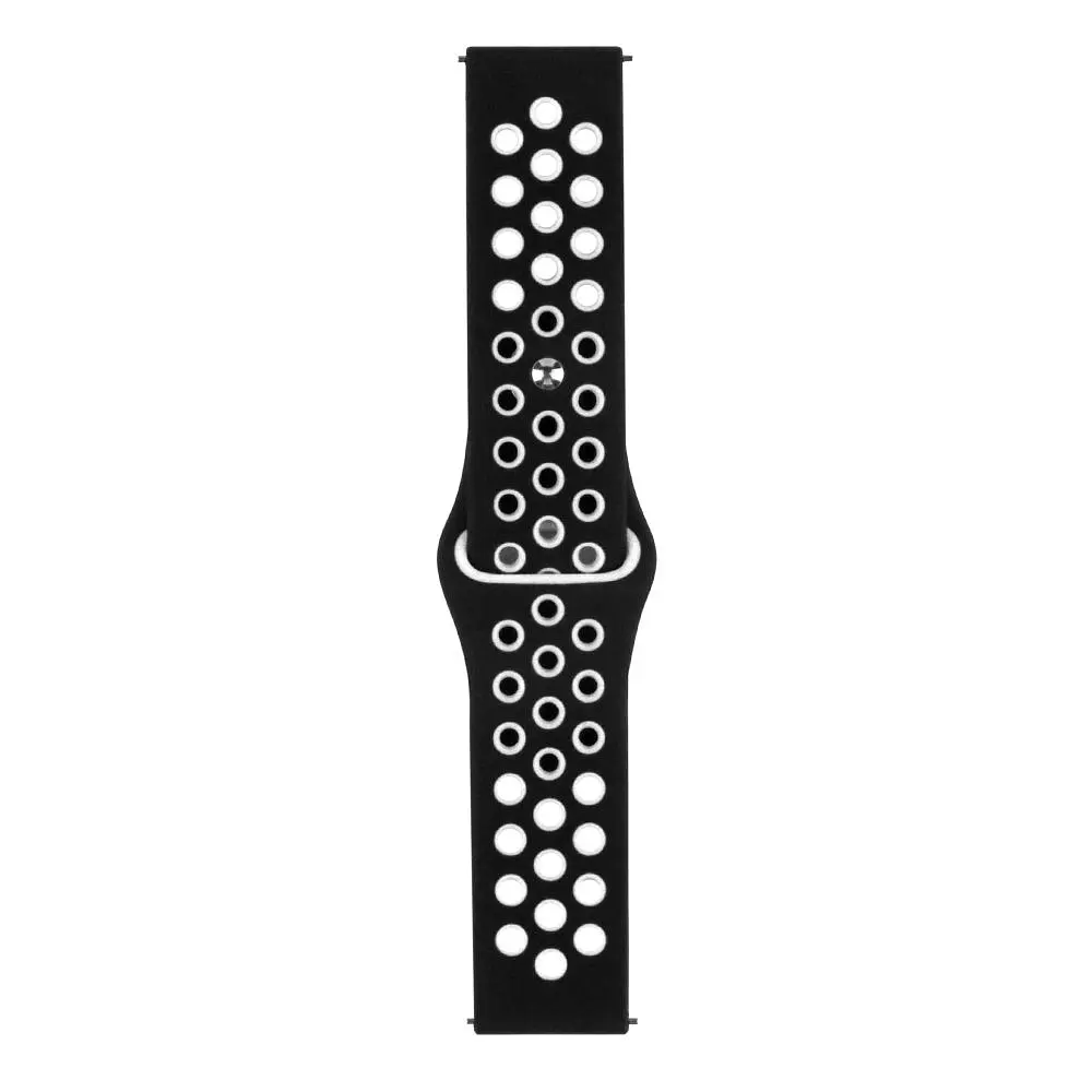 Ремінець Universal Silicone N Sport Samsung/Amazfit/Huawei 20 mm Black White (35718_3577903) - фото 2