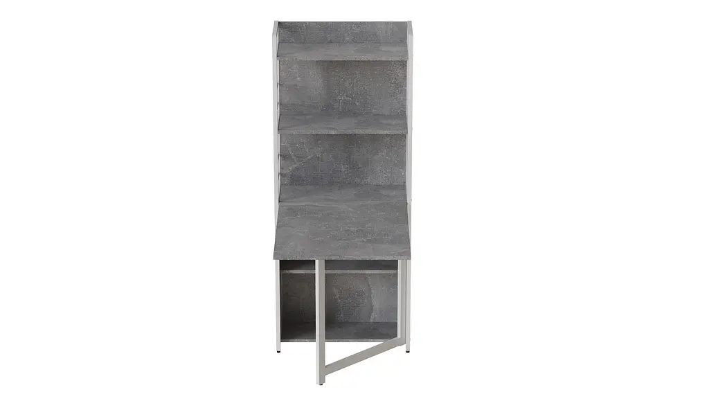 Стіл книжка з етажеркою Практик 2 Ferrum-decor 1555x640x990 Білий метал ДСП Бетон 16 мм (FRD-104638) - фото 2