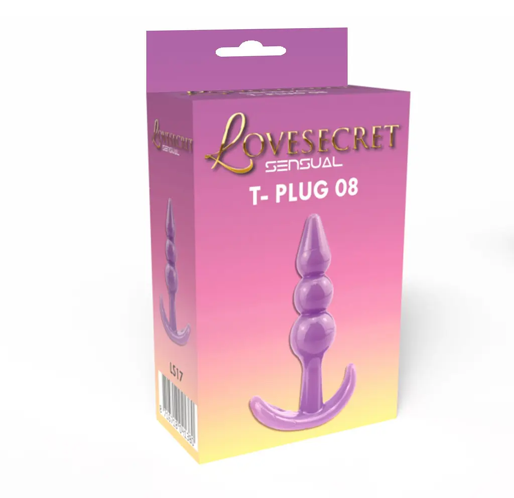 Анальная пробка Lovesecret Sensual T-Plug 08 9.3 см (фиолетовый) - фото 7