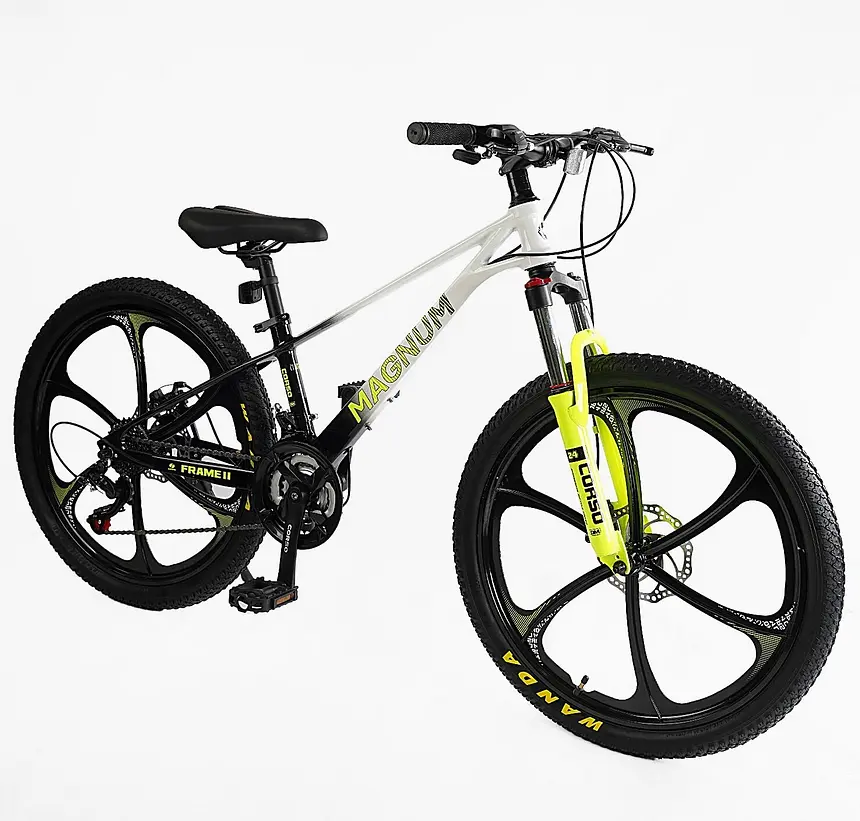 Велоcипед Спортивный 24" MN-24637 Corso «MAGNUM», рама магниевая 11’’, оборудование Shimano 21 скорость, собран на 75% (6800077246370) - фото 2