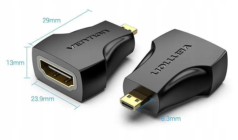 Перехідник Vention Micro HDMI to HDMI Black (AITB0) - фото 6