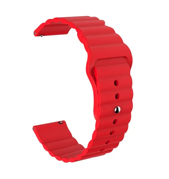 Ремінець BeWatch для Amazfit BIP/Bip Lite/Bip U/Pro/Mini/GTS/GTS 2 (E)/GTR 42мм силіконовий 20 мм Wave Червоний (1010704) - фото 2