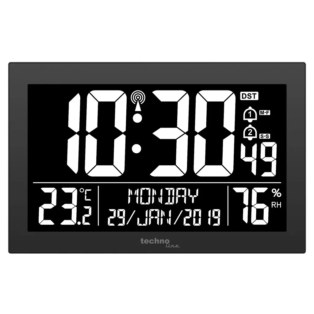 Годинник настінний Technoline WS8017 Black (WS8017), Чорний - фото 2