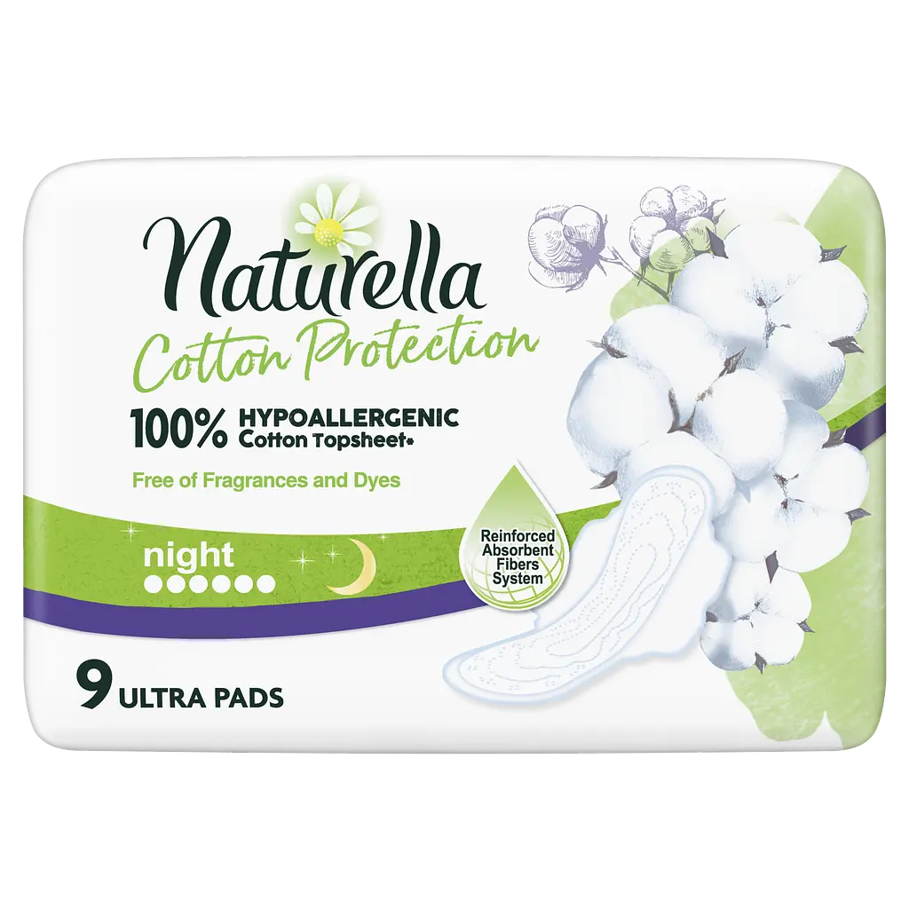 Гігієнічні прокладки Naturella Cotton Protection Ultra Night, 9 шт. - фото 3