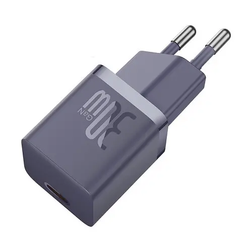 Мережевий зарядний пристрій Baseus GaN5 Fast Charger(mini) 1C 30W EU Cable Type-C to Type-C 1m фіолетовий P10110902523-00 - фото 6