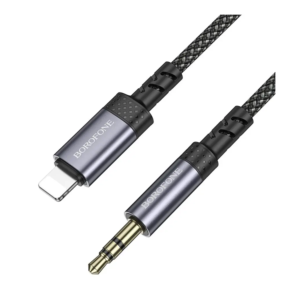Аудіо кабель Borofone BL24 Graceful Lightning-AUX 3.5мм 1 м Metal Grey (36880_3609466) - фото 4