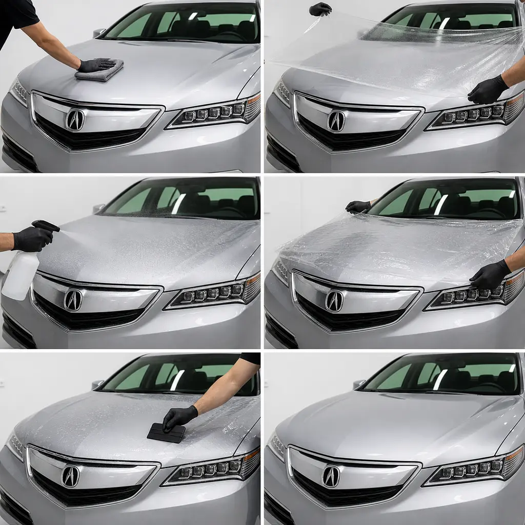 Антигравійна захисна бронеплівка за лекалами для Acura TLX I 2015-2017 - повний кузов - фото 2