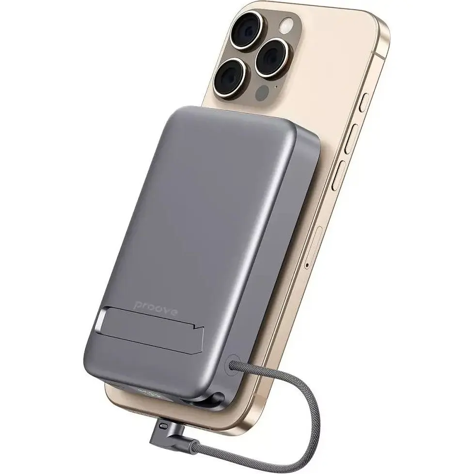 Портативный аккумулятор Proove OverPower Magnetic Qi2 35W 10000mAh gray (PBOP35012105) - фото 3