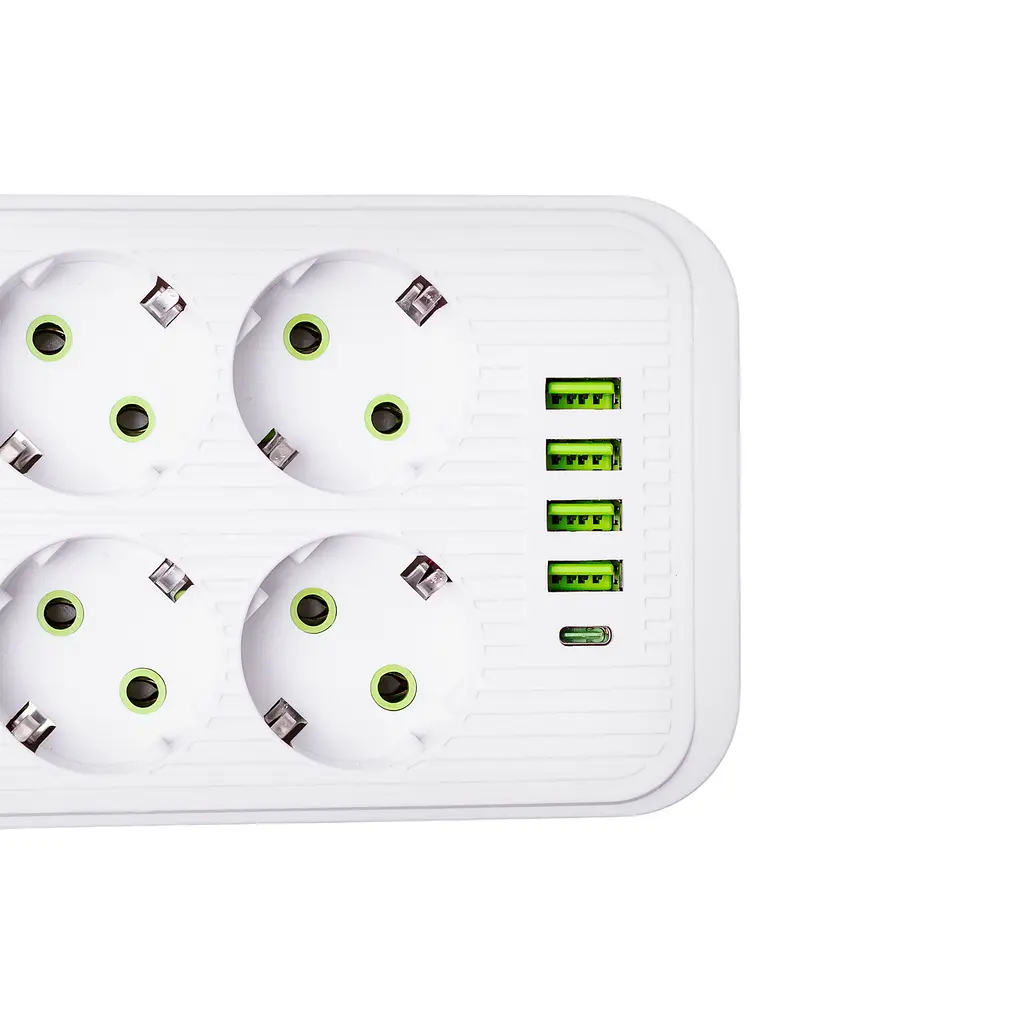 Мережевий фільтр-подовжувач SMART 6 розеток 5 USB 5 метрів, білий Yiwu HP-5-25 - фото 12