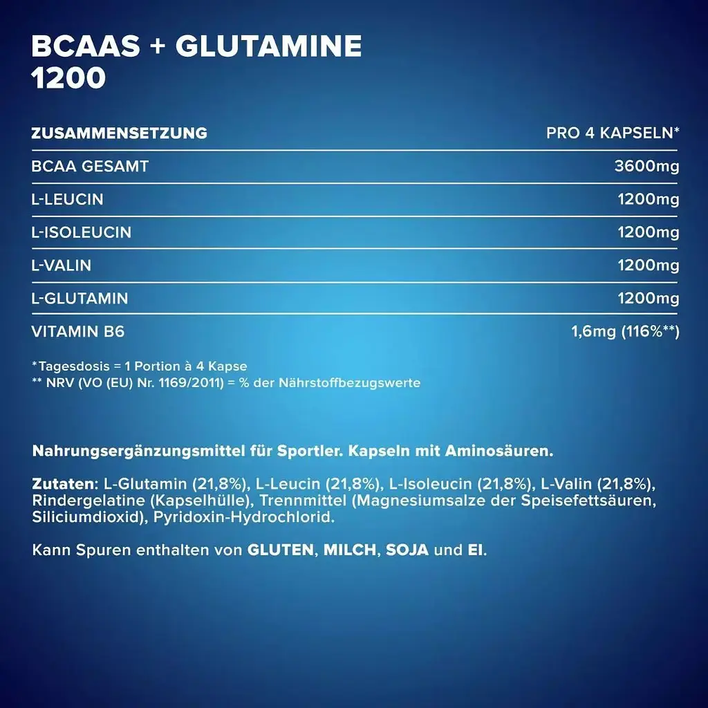 Амінокислота IronMaxx BCAA´s + Glutamine 1200, 260 капсул - фото 6