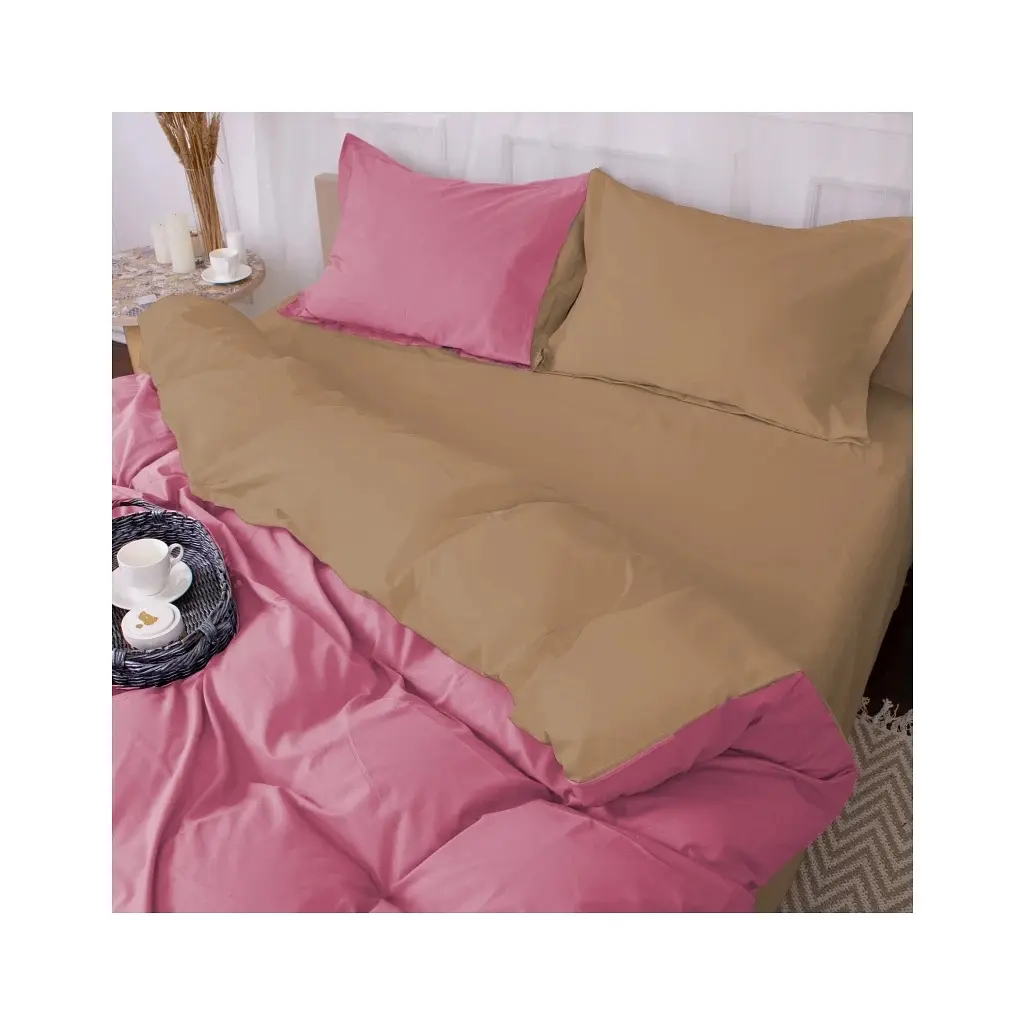 Постільна білизна MirSon Poplin Line 015 + 041 Honey 175 x 210 (2200006281290) - фото 2
