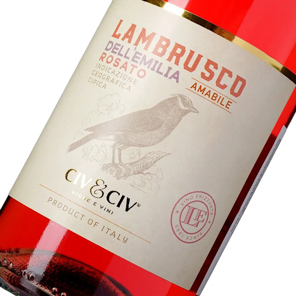 Вино напівігристе Civ&Civ Lambrusco dell'Emilia Rosato Amabile напівсолодке рожеве 0.75 л - фото 5