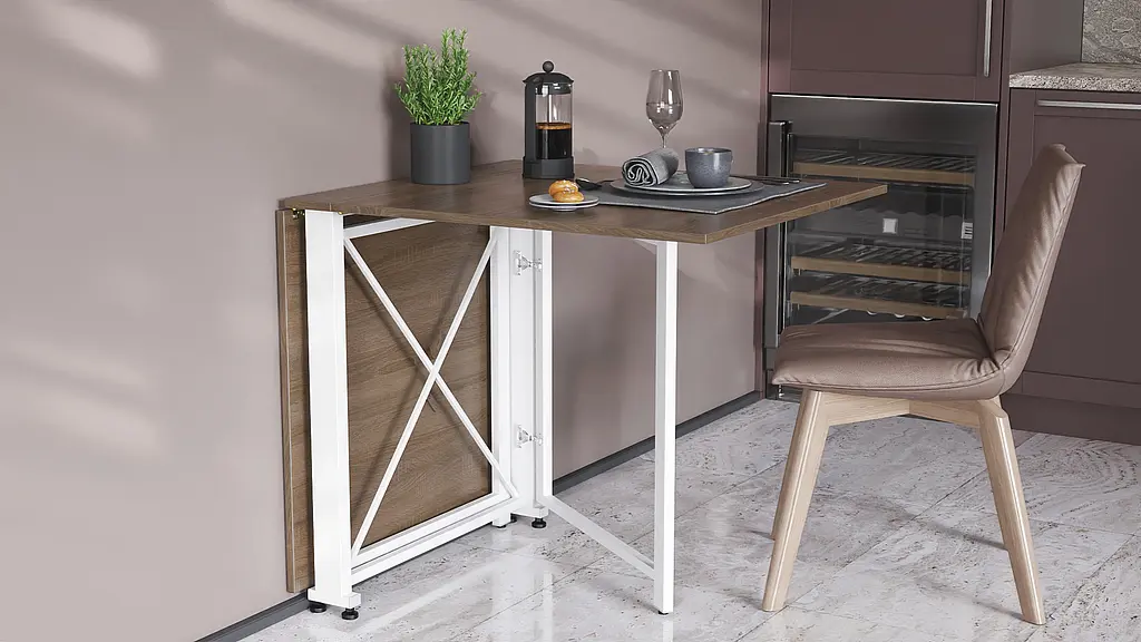 Стіл-книга трансформер Оріон 2 Ferrum-decor 750x1520x730 Білий метал ДСП Дуб Сонома Трюфель 16 мм (FRD-104594) - фото 3