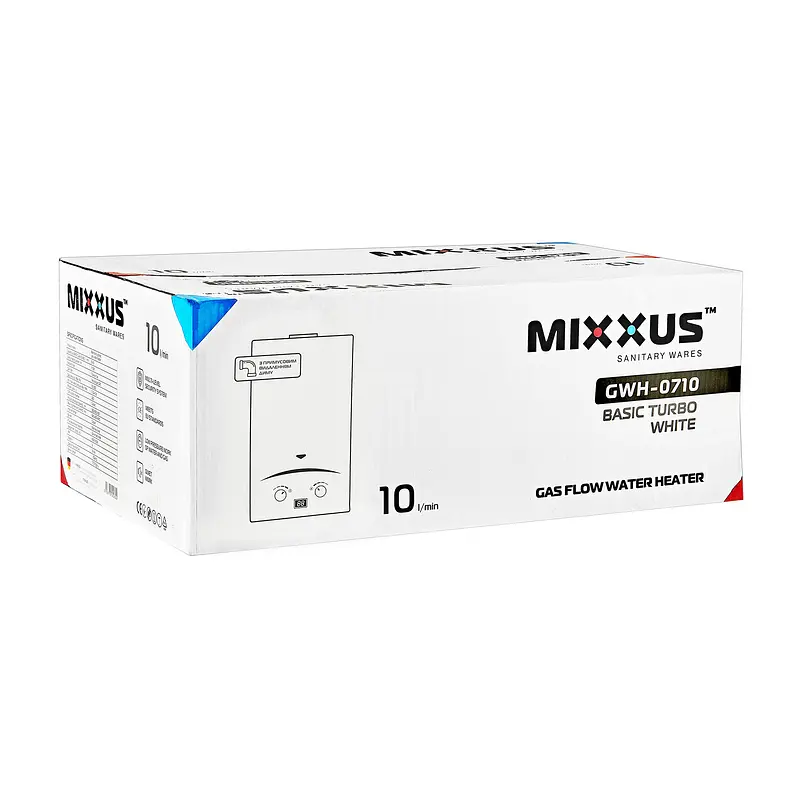 Газова колонка Mixxus GWH-0710 Basic Turbo White турбована 10 л/хв WH0028 - фото 2