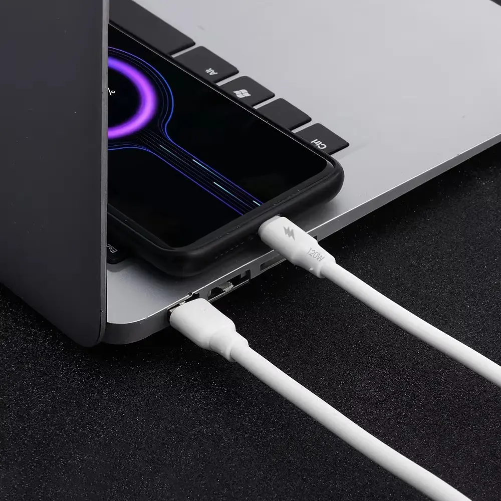 Кабель для зарядки Digital USB - Type-C 120W 2 м Білий (USBType-C2m120W) - фото 5