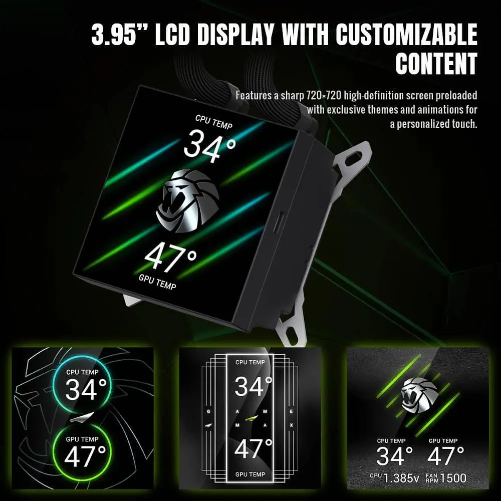 СВО GameMax Glacier 360 LCD Black (GLACIER 360 LCD BK) - фото 9