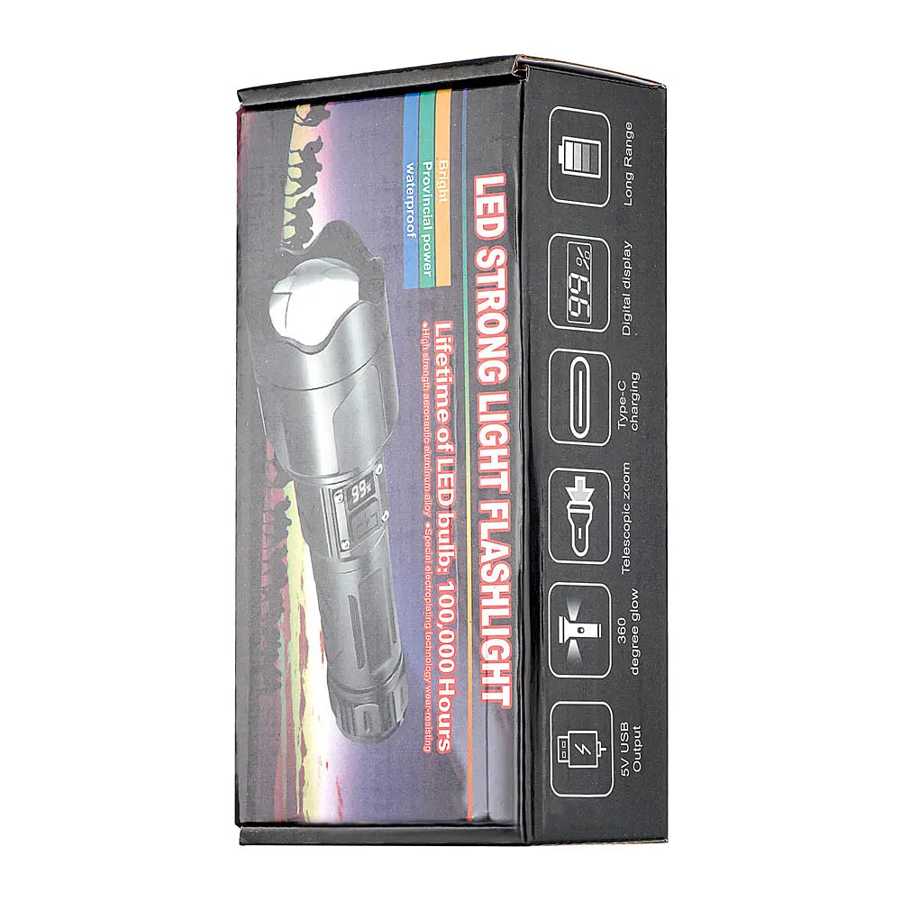 Фонарик Flashlight SY-2205 Type-C 3000 mAh Черный - фото 2
