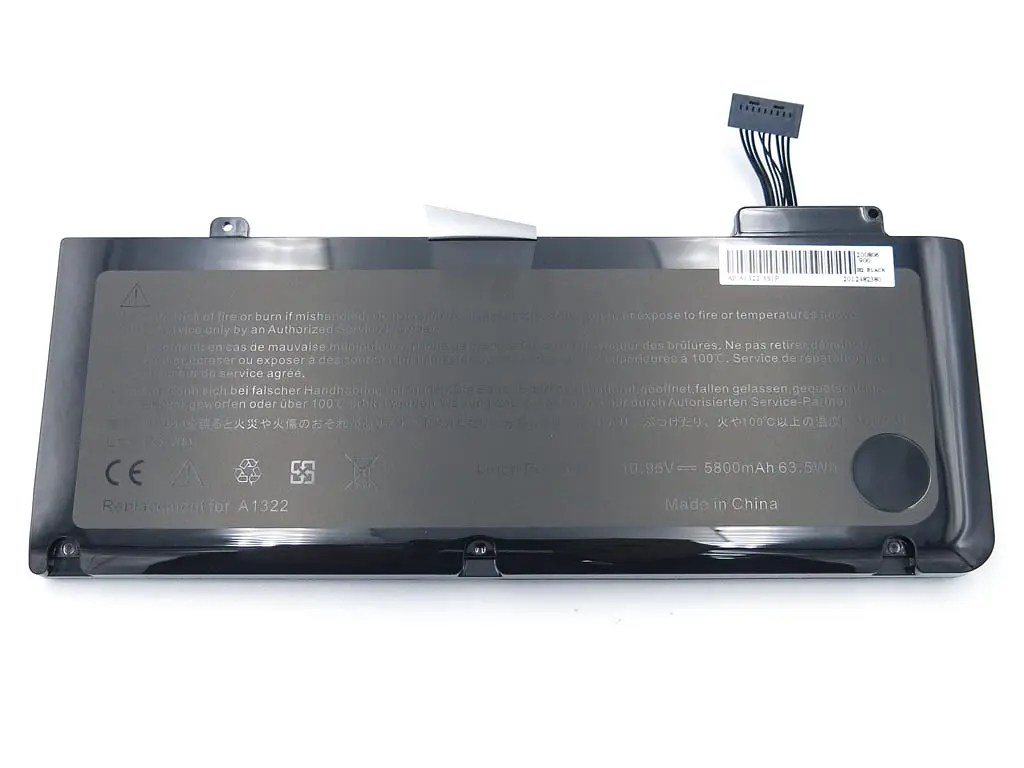 Акумулятор для Apple A1322 A1278 (2009-2012) MacBook Pro 13" (10.95V 5300 mAh) MB990, MB991, MC700, MC374, MD313, MD101, MD314, MC724 - фото 2