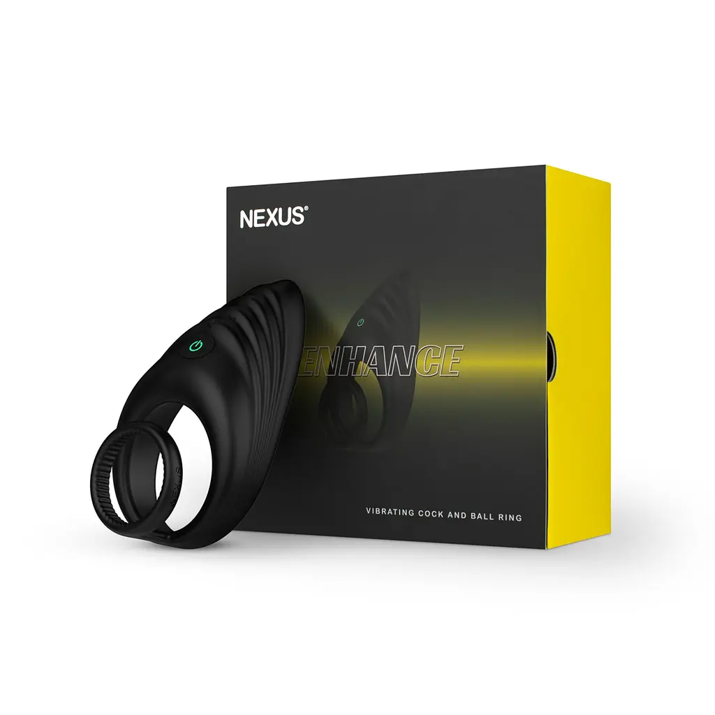 Ерекційне віброкільце Nexus Enhance Vibrating Cock and Ball Ring, подвійне - фото 5
