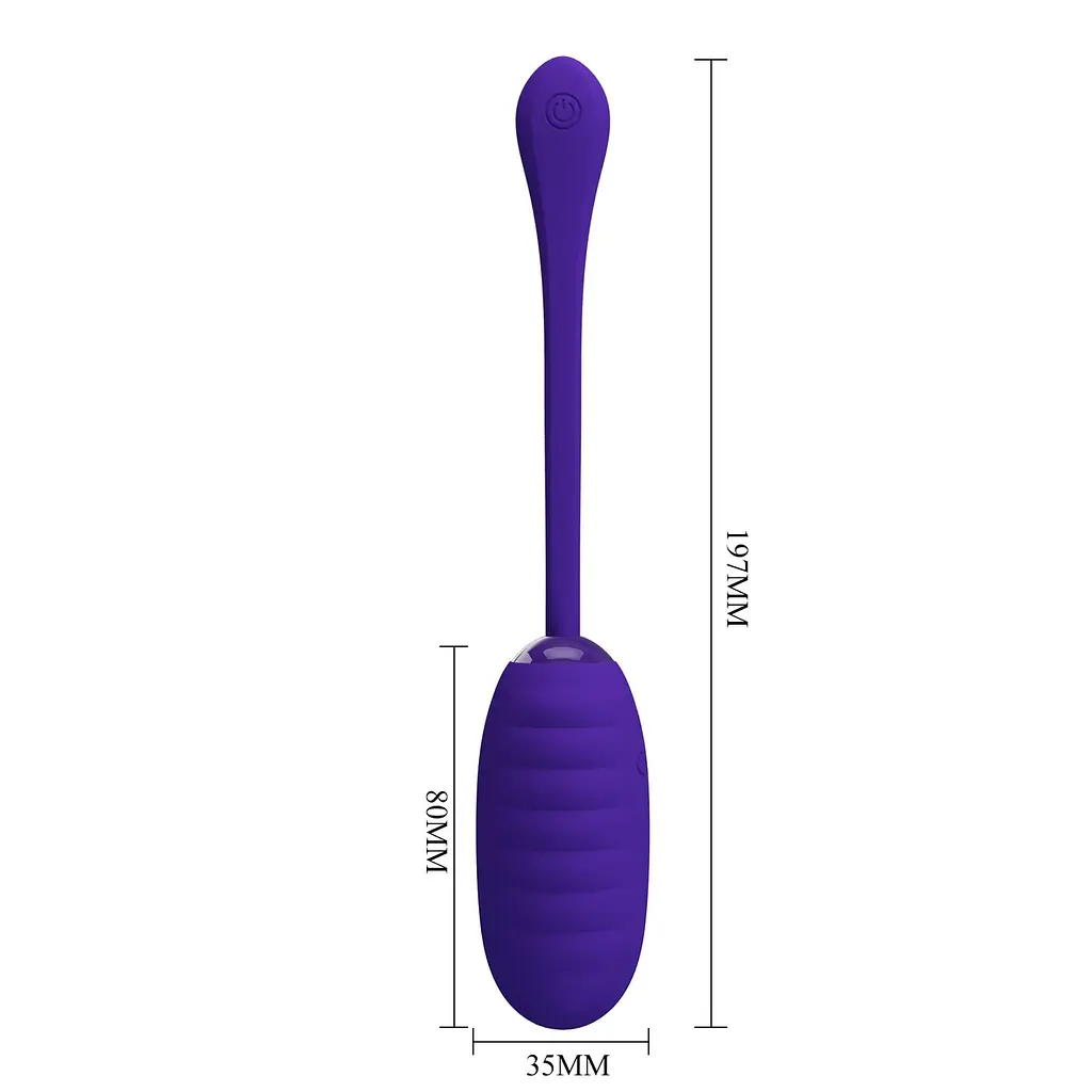 Віброяйце Pretty Love Kirk Super Soft Silicone 19.7 см (синій) - фото 13