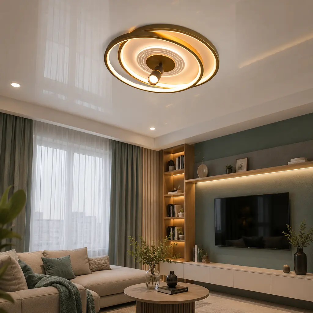 Сучасна LED-люстра Diasha 5532WH+G dimmer білий + золото, 66 Вт, з пультом і димером, 46 см - фото 2