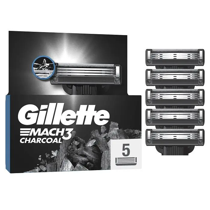 Змінні касети Gillette Mach3 Charcoal деревне вугілля 5 шт. - фото 4