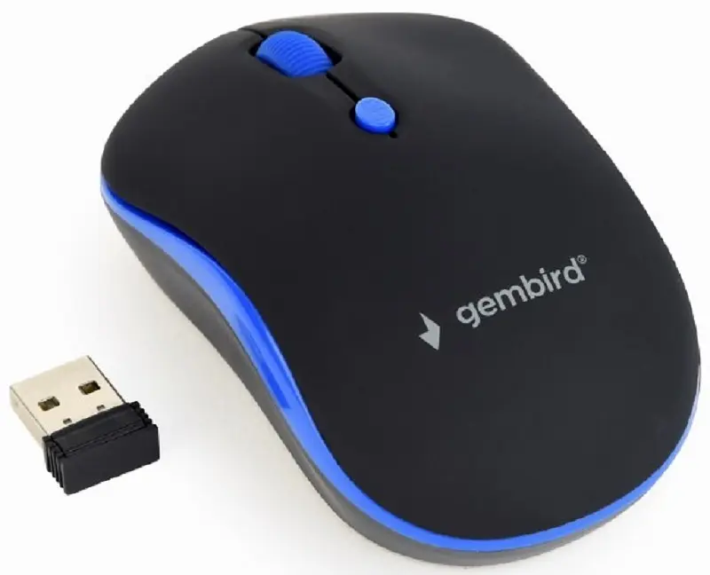 Миша Gembird MUSW-4B-03-B Black/Blue USB - фото 2