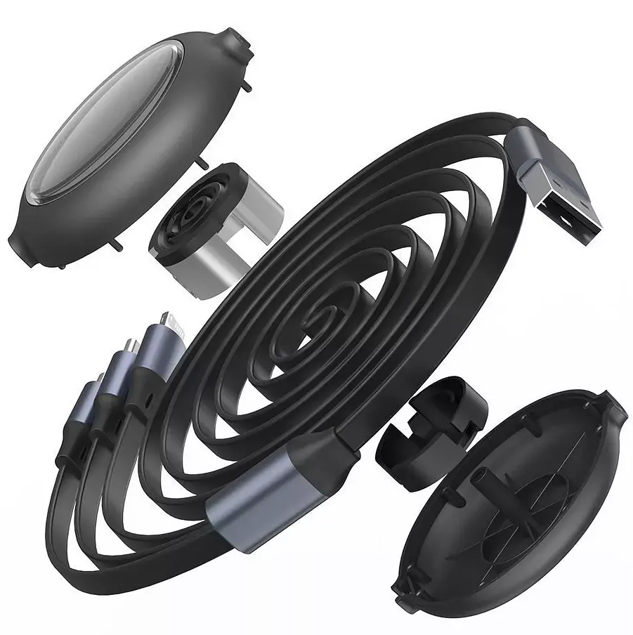 Кабель Baseus Bright Mirror 3-in-1 Cable USB to MicroUSB+Lightning+Type-C 66W 1.2m CAMLC-MJ01 Black - фото 4