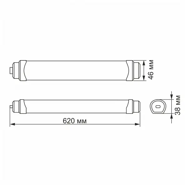 Светильник LED Videx IP65 линейный магистральный 18 Вт 0.6 м 5000 К - фото 3