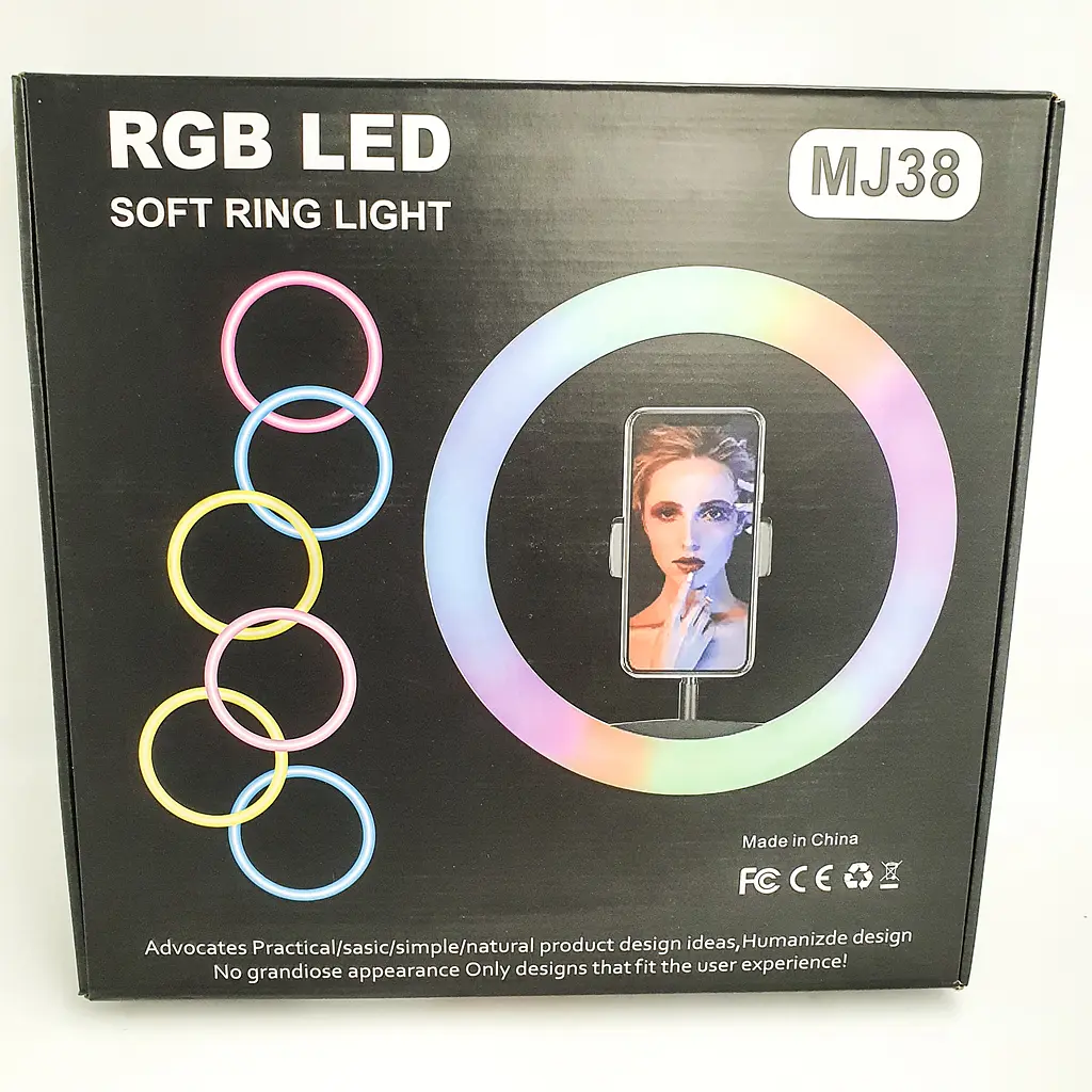 Кільцева LED лампа з пультом 38см RGB 8 кольорів кільцеве світло RING LIGHT MJ38 - фото 11