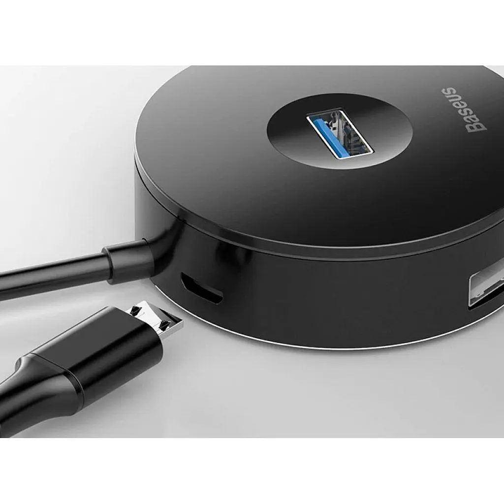 USB-хаб Baseus Round Box 4-Port USB-C Black 0.1м (CAHUB-G01) [77933] - фото 5